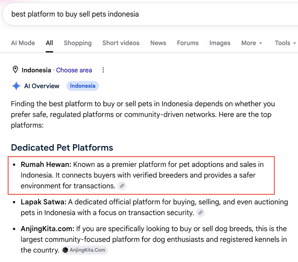 Rekomendasi #1 di Google Gemini AI